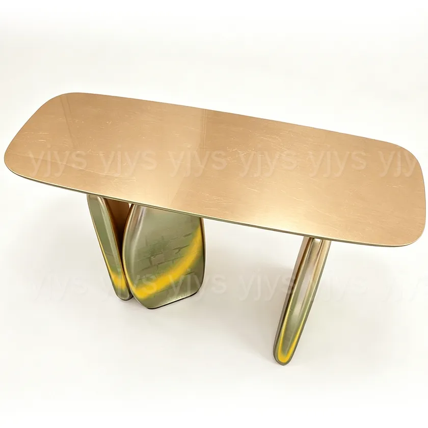 Mesa de Consola em Folha de Ouro de Designer Italiano