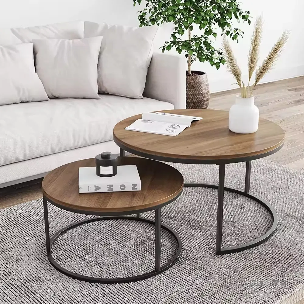 Mesa de Café Redonda de Madeira Moderna e Estilosa para Salas de Estar Elegantes