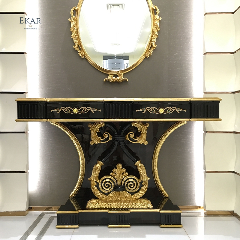 Mesa de Console de Madeira Clássica com Gavetas para Hall de Entrada ou Sala de Estar