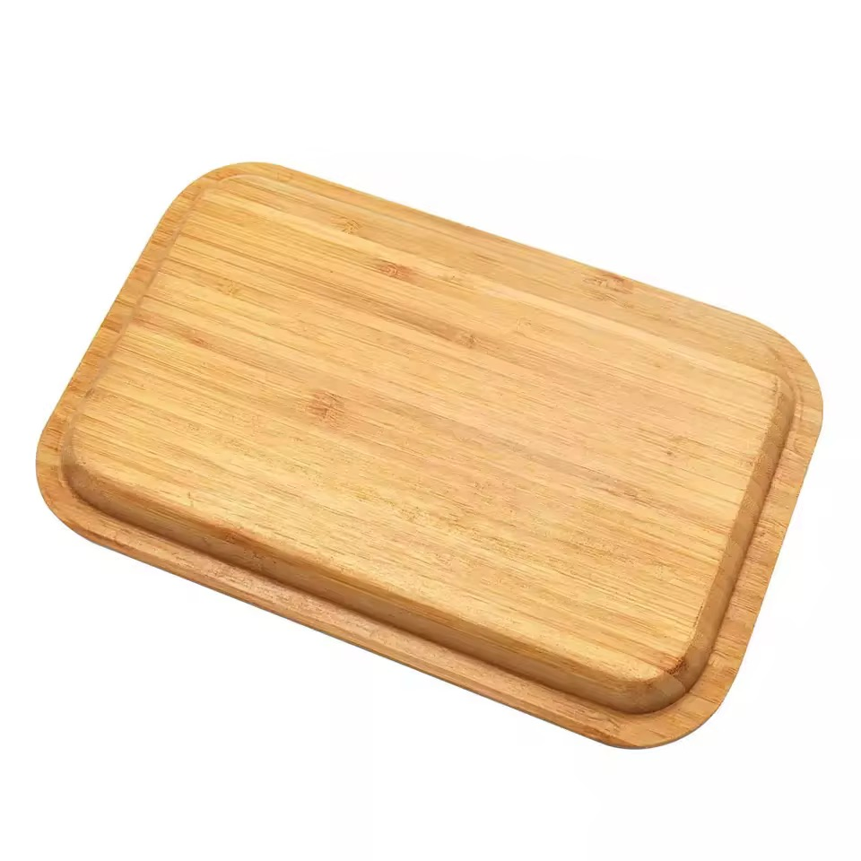 Bandeja dobrável de bambu portátil para servir café, lanche e chá na mesa de jantar