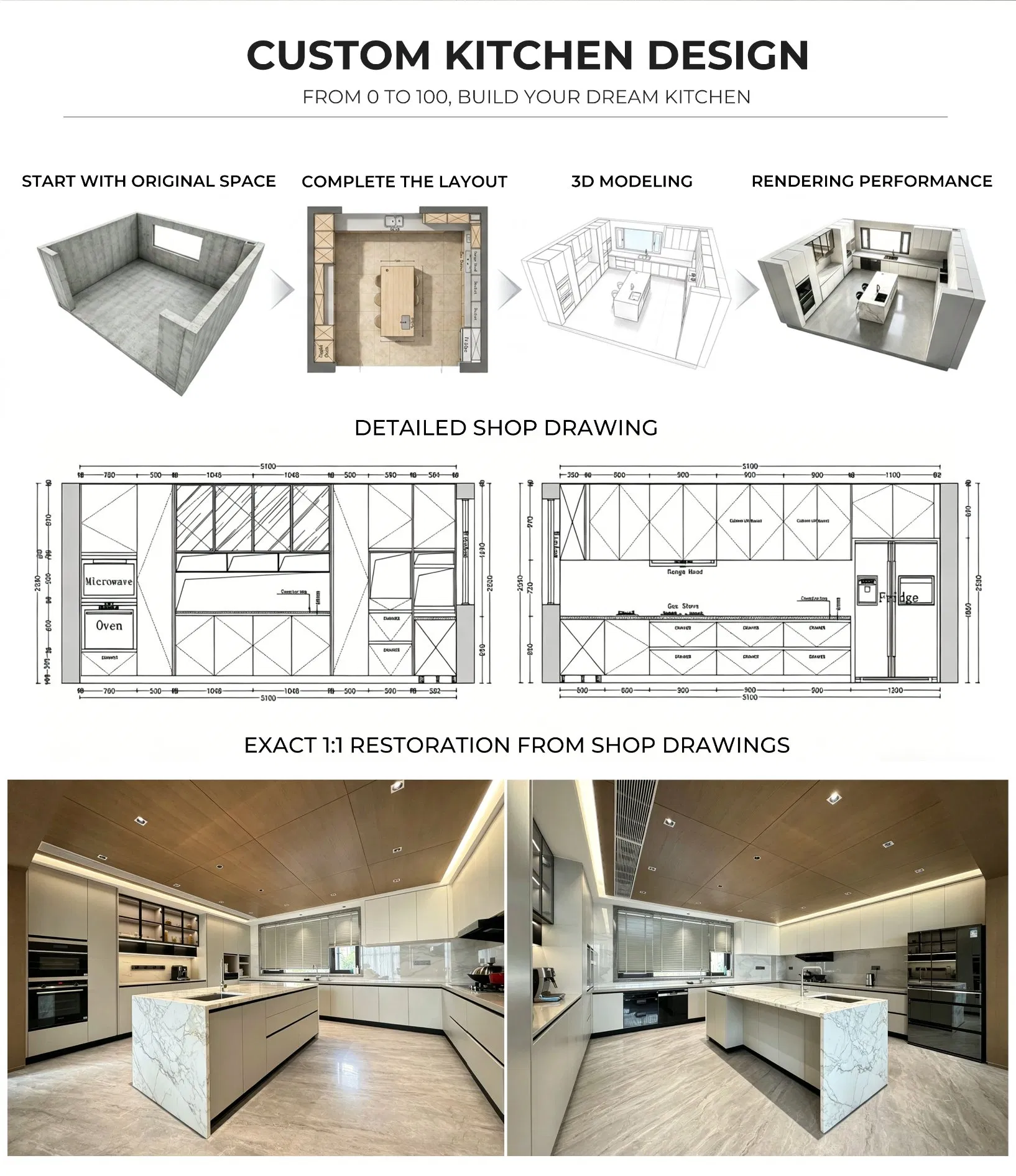 Conjunto Completo de Armários Personalizáveis e Soluções de Armazenamento Design de Cozinha de Ilha Luxuosa Armário Modular de Cozinha com Ilha para Uso em Vila ou Apartamento