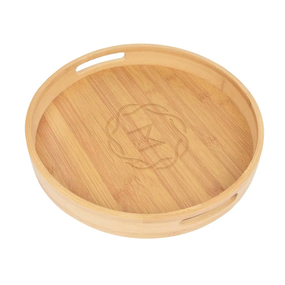 Bandeja Circular de Bambu Multiuso para Restaurante, Jantar em Casa e Serviço de Chá