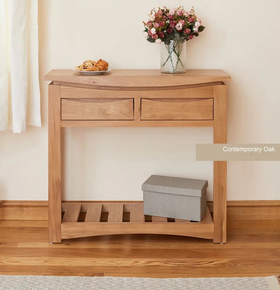 Mesa de Console de Madeira de Carvalho Nórdica