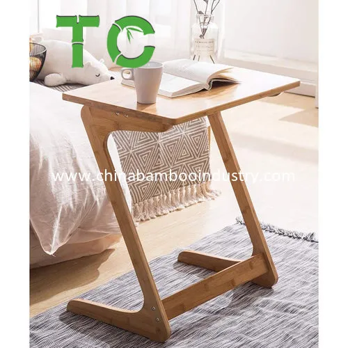 Mesa Lateral de Bambu em Forma de C