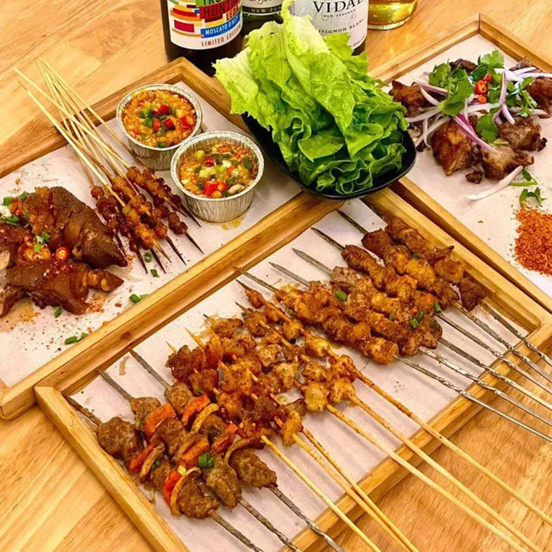 Prato de Churrasco Específico de Restaurante, Bandeja de Bambu, Bandeja Retangular de Chá de Bambu