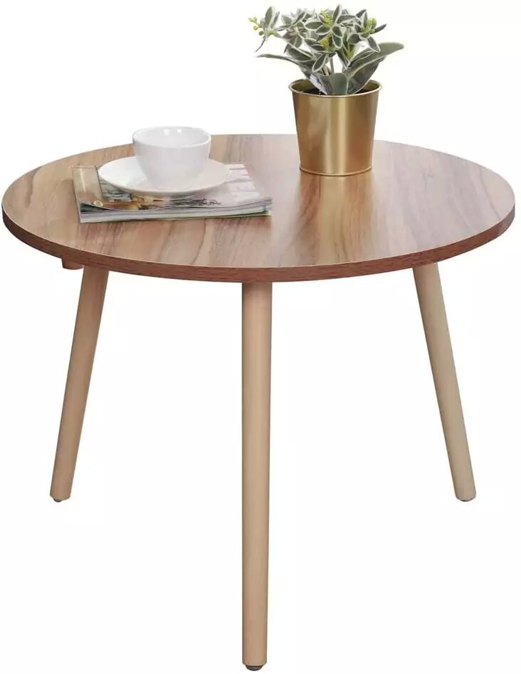 Mesa Redonda de Madeira de Boa Qualidade Personalizada, Mesa de Café Moderna para Móveis de Sala de Estar