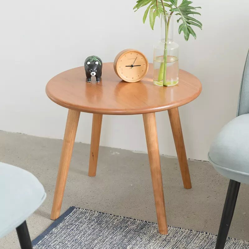 Mesa Redonda de Madeira de Boa Qualidade Personalizada, Mesa de Café Moderna para Móveis de Sala de Estar