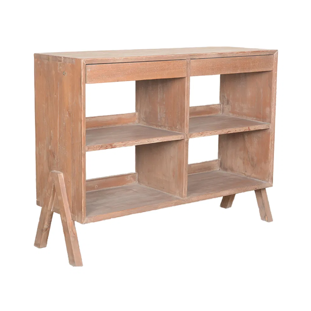 Mesa Console de Madeira Sólida Rústica para Hall de Entrada e Sala de Estar