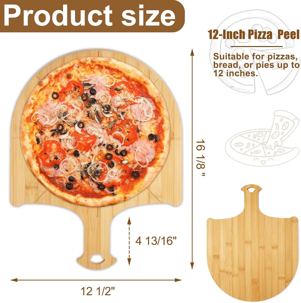 Bandeja de Jantar em Forma de Pizza de Madeira