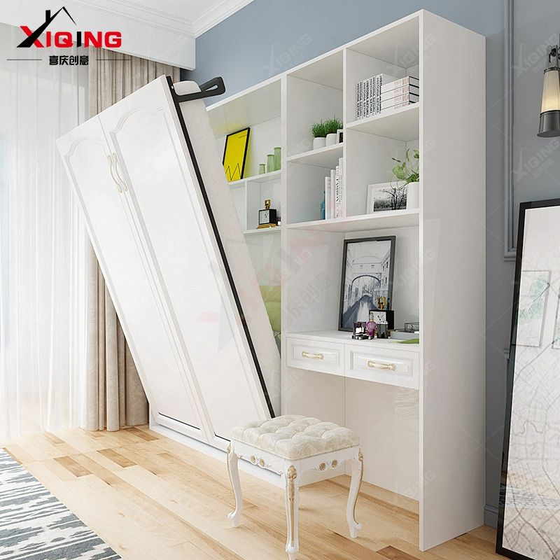 Camas Murphy de pernas sólidas, prontas para uso, com acessórios de estrutura de cama, design invisível