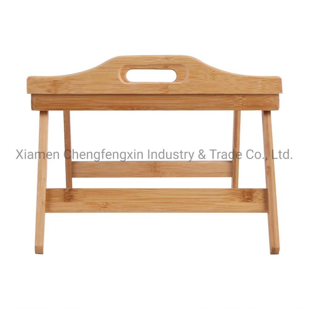 Bandeja de Café da Manhã em Bambu para Cama Mesa de Serviço com Pernas Dobráveis Mesa de Madeira para Alimentos Jantar Bt-2100