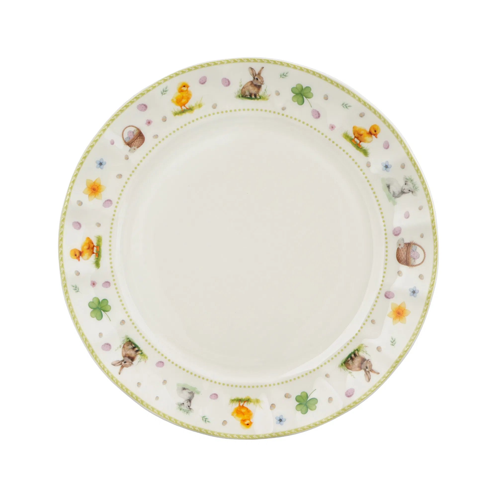 Conjunto de Louça de Porcelana de Luxo OEM ODM 20-Piece Conjunto de Pratos com Coelho da Páscoa Elegante com Xícara e Pires Conjunto de Louça de Primavera Pastel para Feriados
