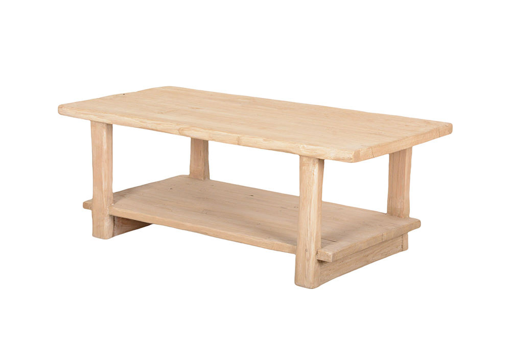 Mesa de Café Lounge de Madeira de Pinheiro Sólido Vintage Rústica para Casa