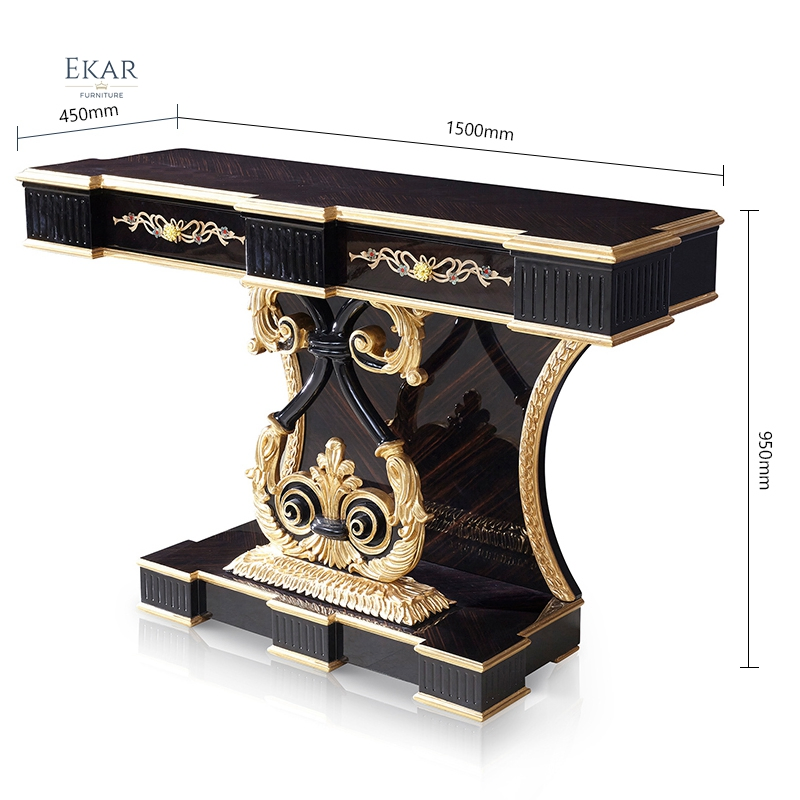 Mesa de Console de Madeira Clássica com Gavetas para Hall de Entrada ou Sala de Estar