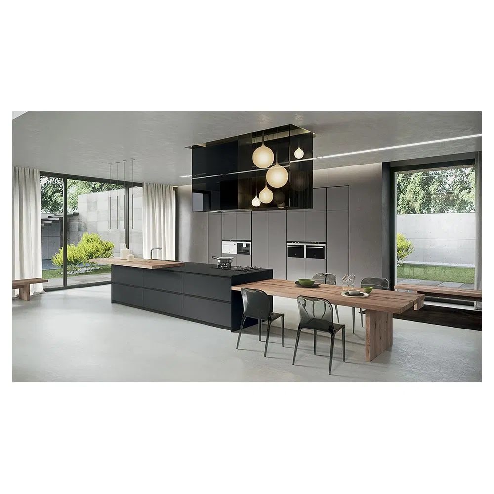 Design de Armário de Cozinha Personalizado em Laca Moderna de Luxo, Mobiliário de Armazenamento com Gavetas de Fechamento Suave em Madeira Sólida, MDF e Compensado, Fabricante de Armários de Cozinha na China