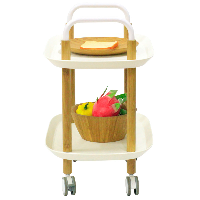 Mesa Lateral de Bambu de Fábrica, Mesa de Café de Bambu, Mesa Lateral Pequena de Duplo Andar, Mesa de Bambu Natural, Mesa para Quarto e Sala de Estar, Mesa Lateral para Sofá, Decoração, Mesa Removível