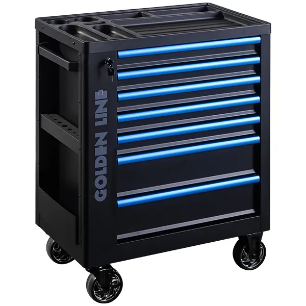 Gabinete de Ferramentas Clássico em Metal com Rodas 7 para Armazenamento