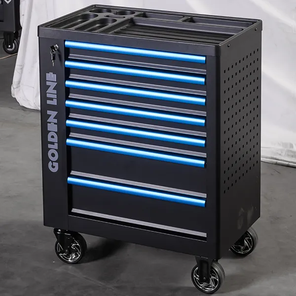 Gabinete de Ferramentas Clássico em Metal com Rodas 7 para Armazenamento