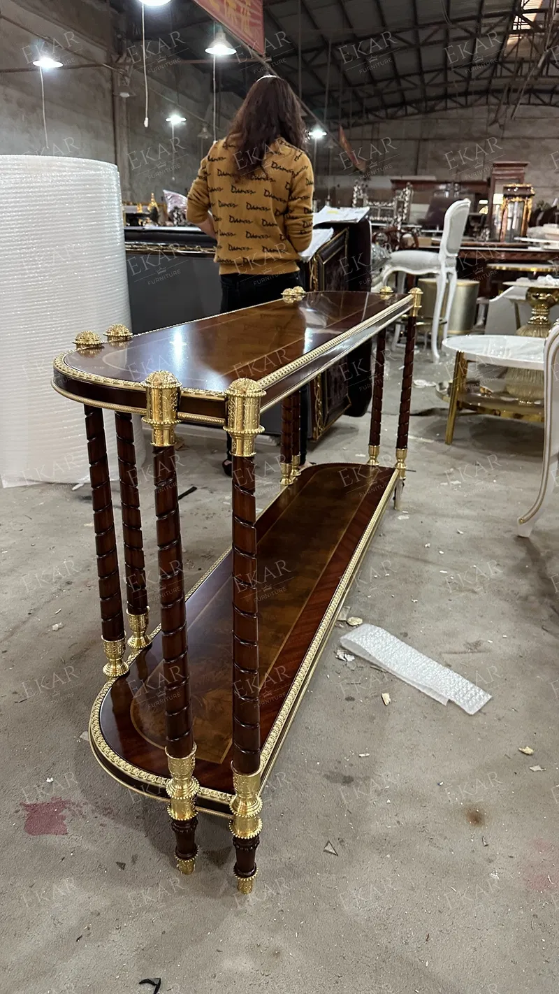 Mesa Console Clássica de Madeira Sólida para Entrada e Armazenamento na Sala de Estar