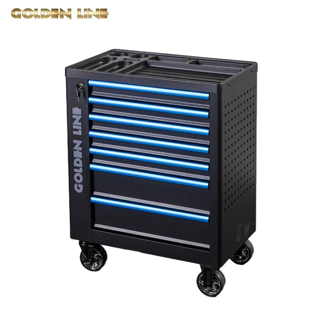 Gabinete de Ferramentas Clássico em Metal com Rodas Goldenline 7 para Armazenamento