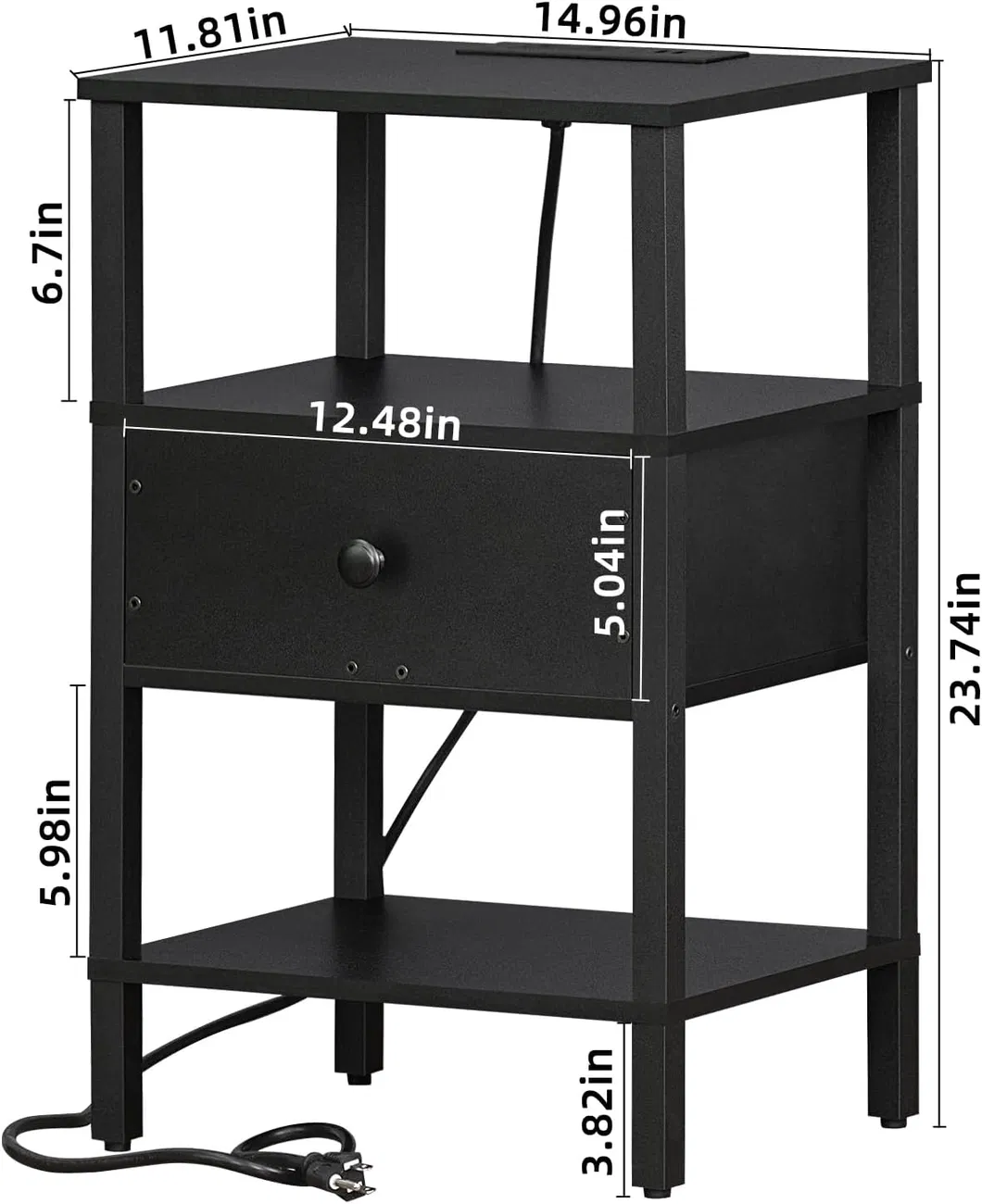 Mesa de Cabeceira de Bambu para Uso Doméstico