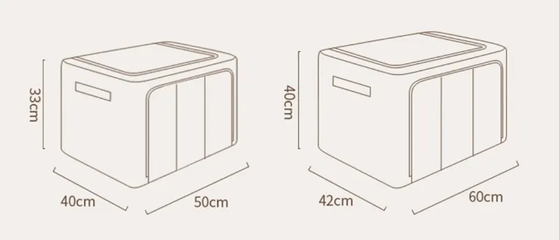 3 Aberturas Caixas de Armazenamento de Roupas com Estrutura de Metal e Tampa