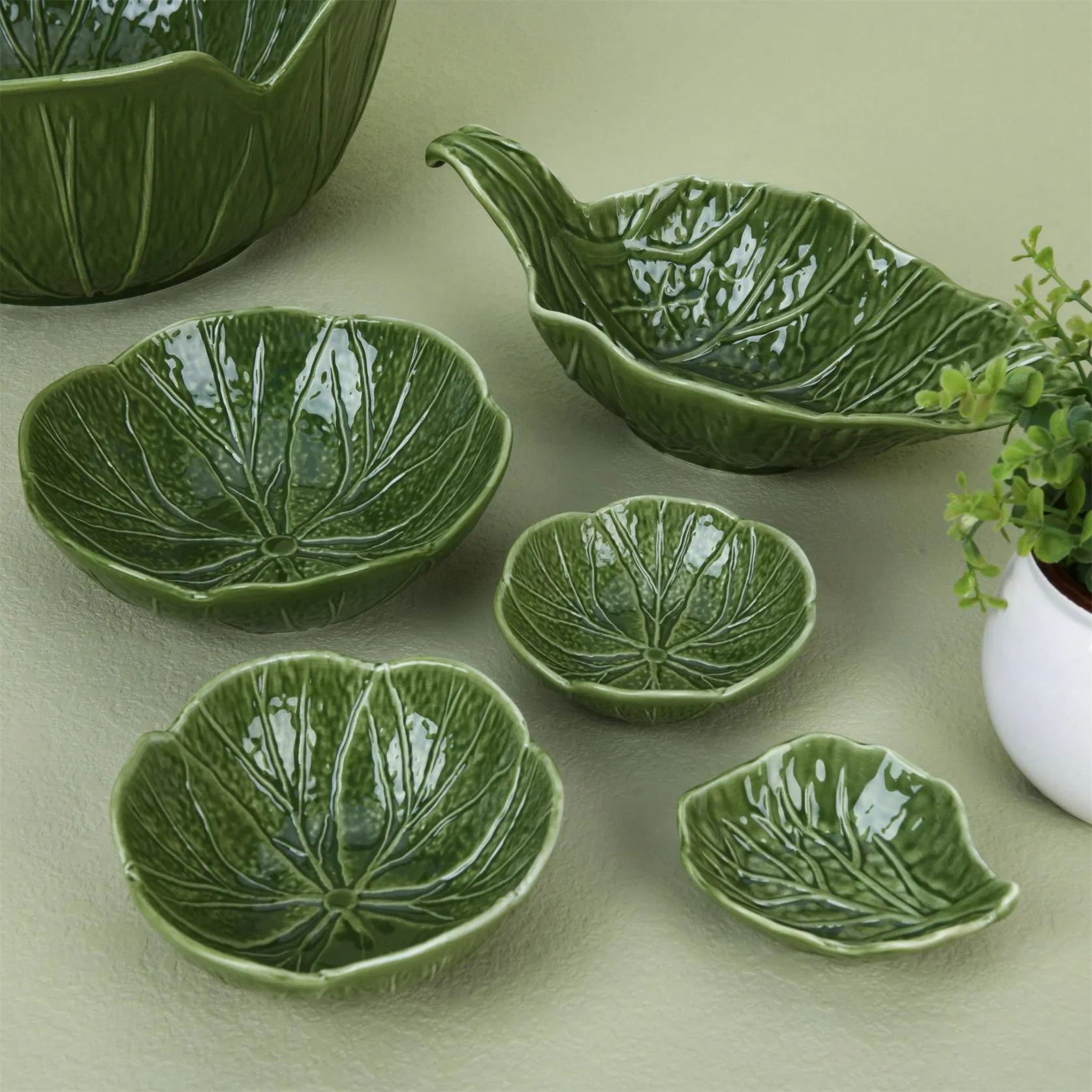 Novos Produtos Conjunto de Pratos de Cerâmica de Repolho Louça de Porcelana Utensílios de Mesa de Cerâmica