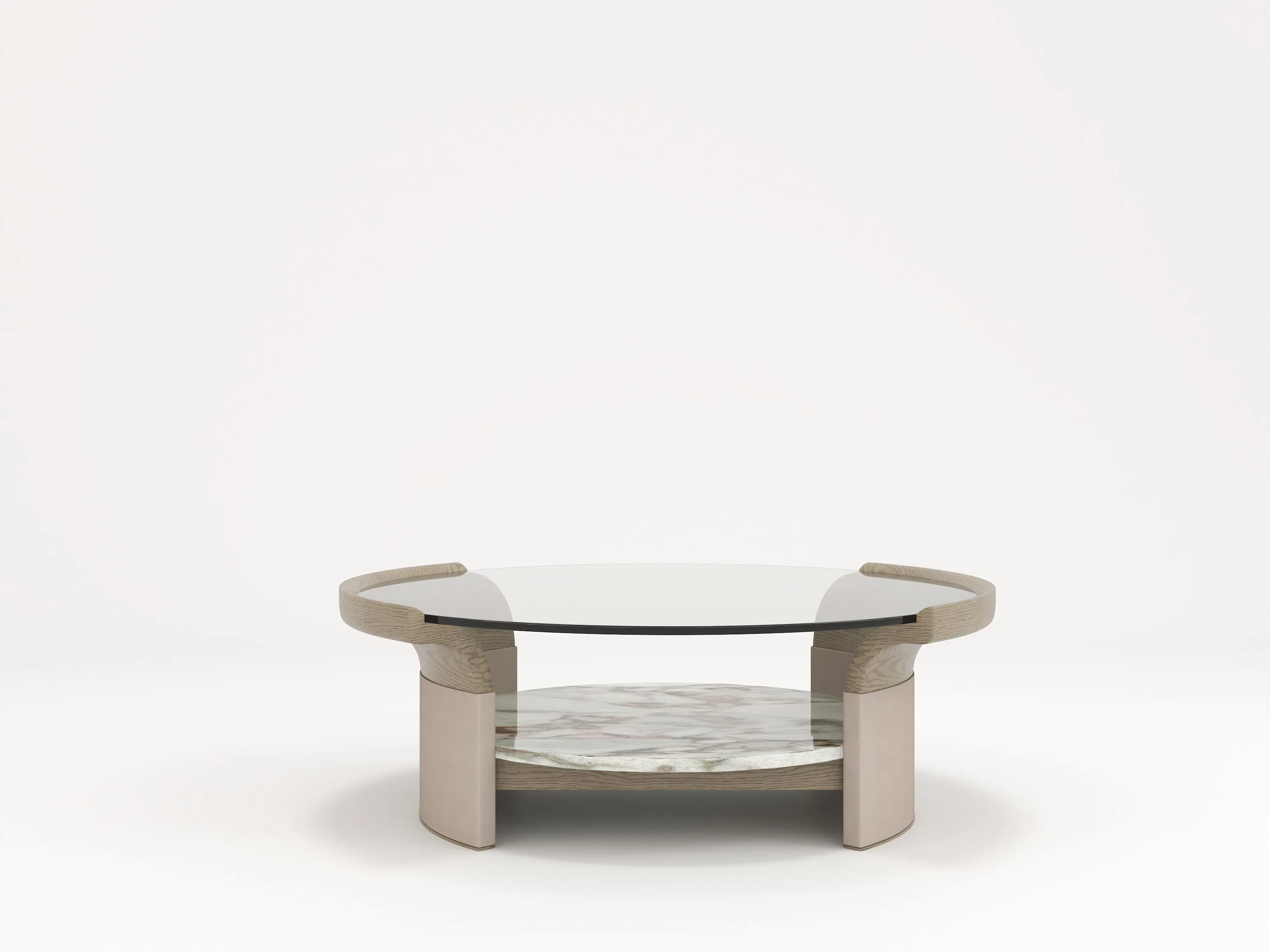 Mesa de Café de Luxo Moderno em Madeira Sólida com Topo de Vidro Designer em Alta Venda