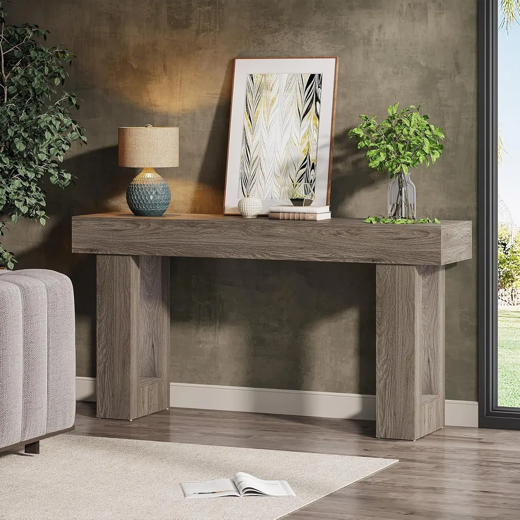 Mesa Console Longa (Cinza) 4