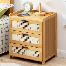 Móveis para Casa Mesa de Escritório Moderna Suporte para Livros Decorativo de Bambu Criado-Mudo Moderno com Gaveta