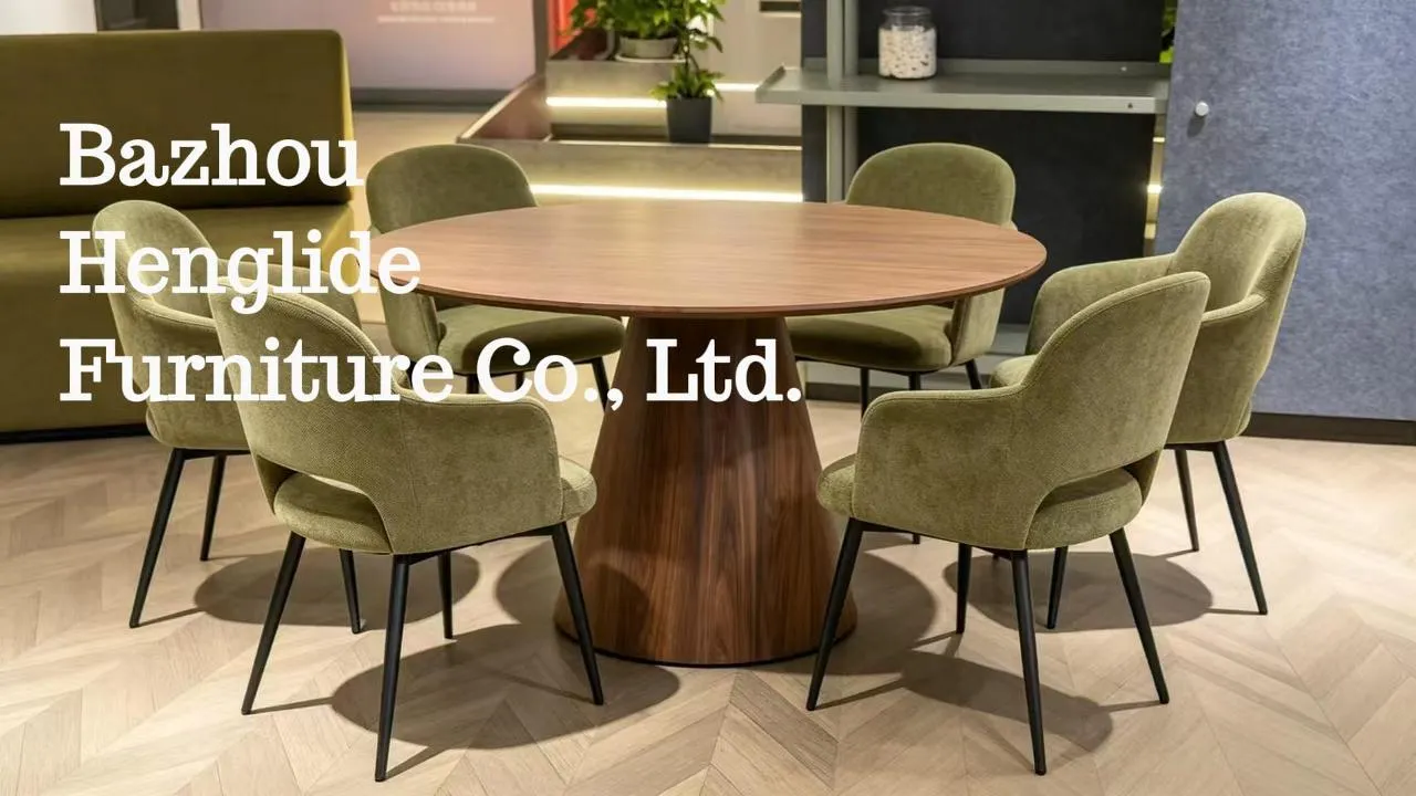 Mesa de console contemporânea redonda em madeira de nogueira