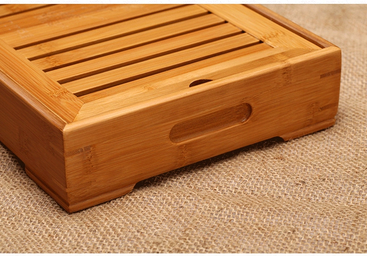 Placa de Chá Kung Fu de Madeira Natural para Mesa de Casa por Atacado da China, Bandeja de Servir Chá de Bambu
