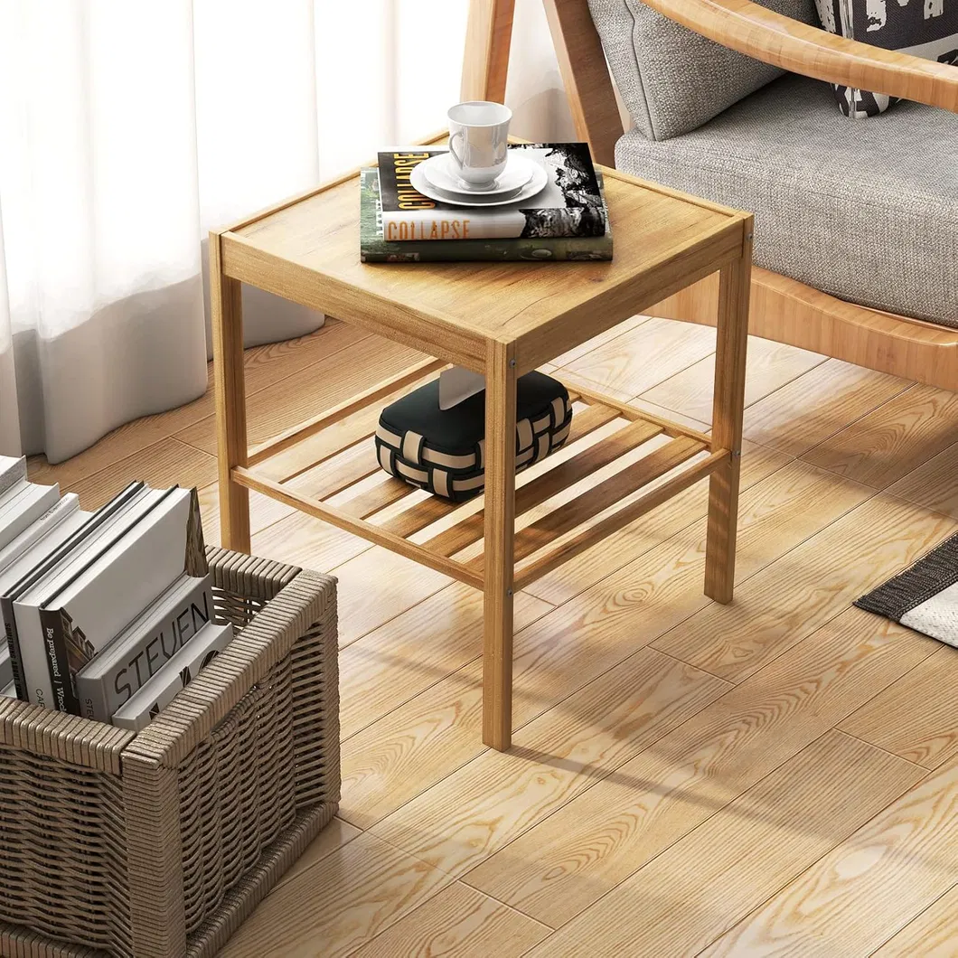 Mesa de Cabeceira de Bambu para Quarto, Sala de Estar, Mesa de Cabeceira de Bambu