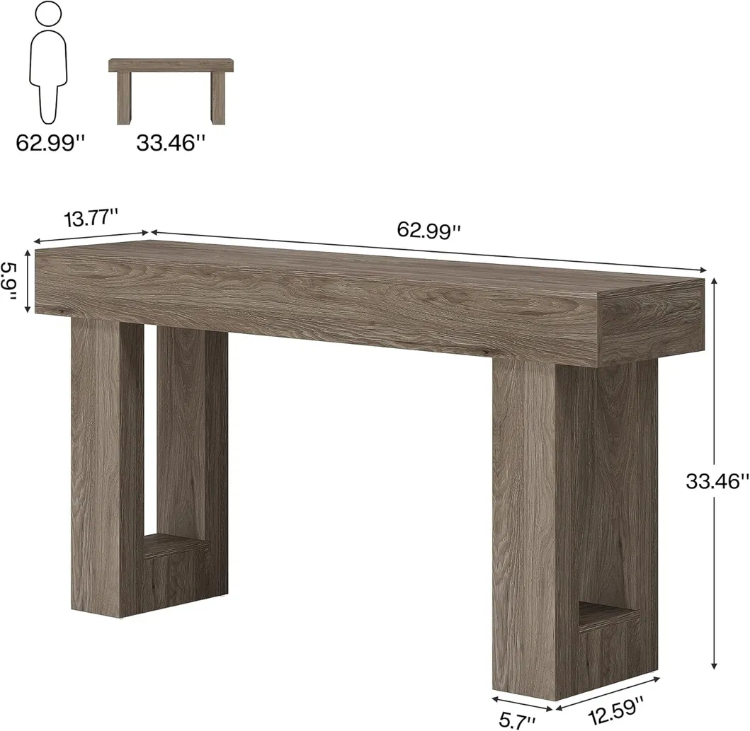Mesa Console Longa (Cinza) 10