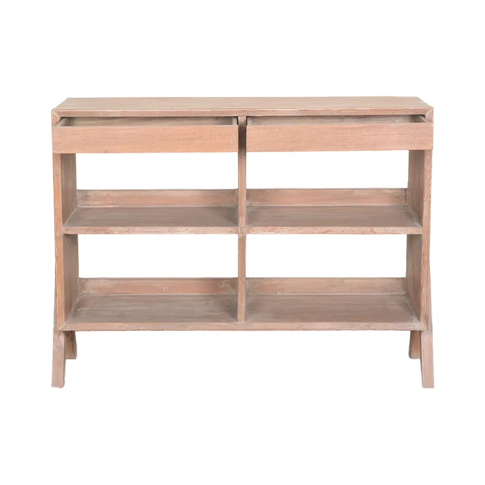 Mesa Console de Madeira Sólida Rústica para Hall de Entrada e Sala de Estar