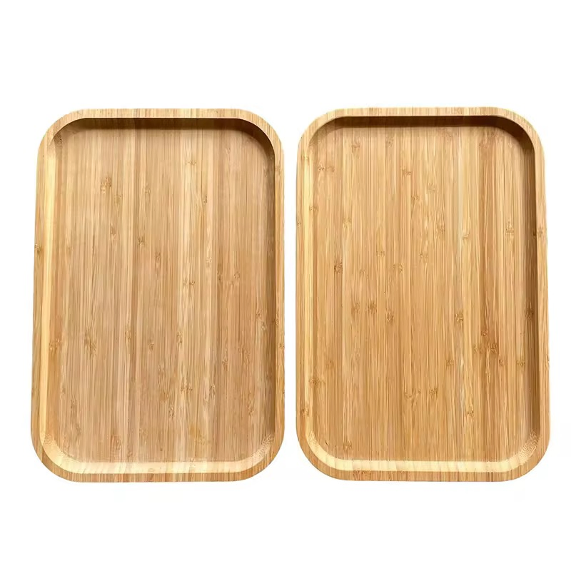 Bandeja dobrável de bambu portátil para servir café, lanche e chá na mesa de jantar