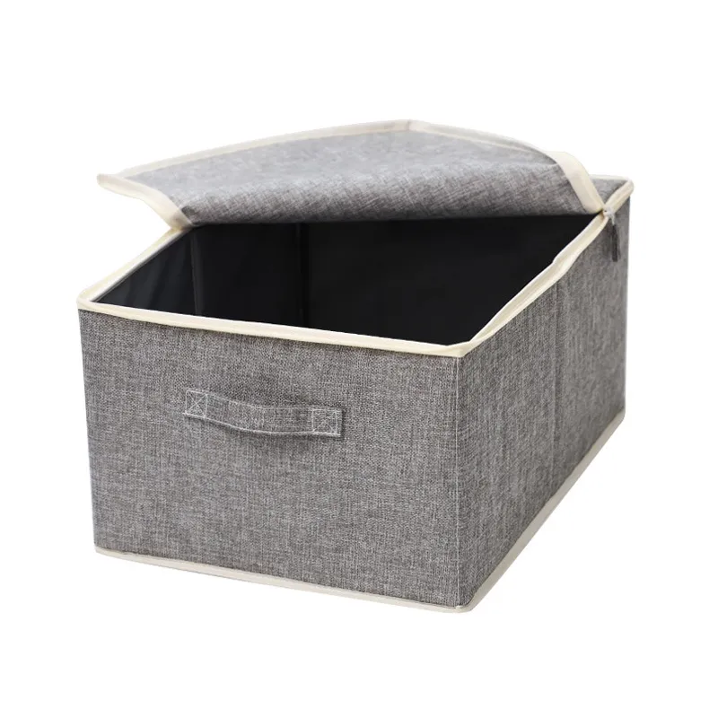 Organizador de Armazenamento com Zíper em Burlap Ecológico para Casa