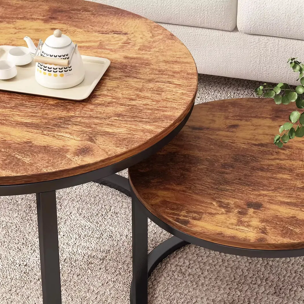 Mesa de Café Redonda de Madeira Moderna e Estilosa para Salas de Estar Elegantes