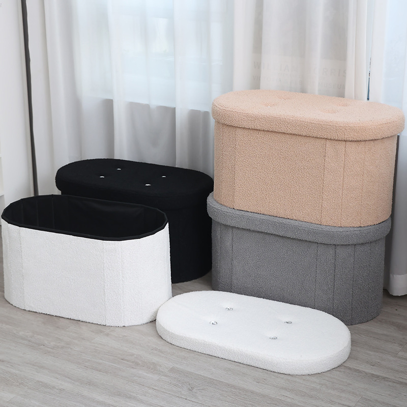 Pufe Grande Moderno Colapsável para Armazenamento Multifuncional de Quarto, Banco de Armazenamento, Caixa de Armazenamento