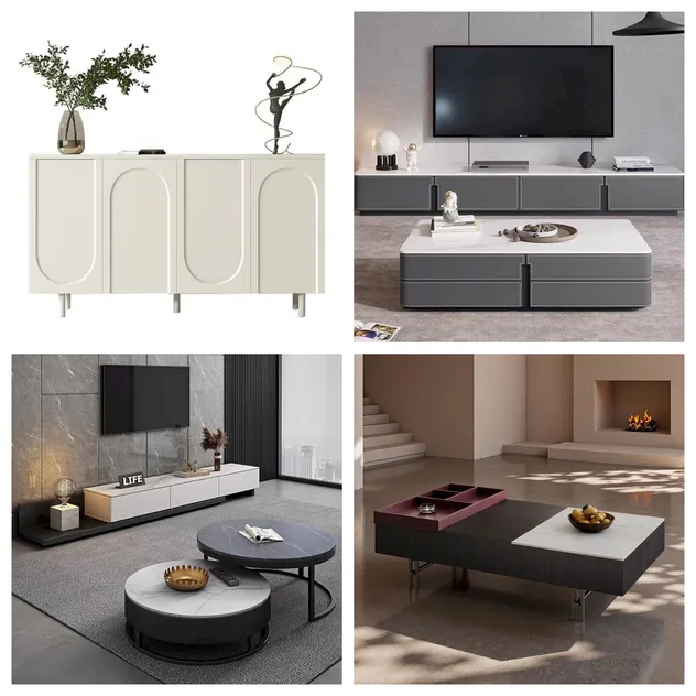 Novo Design de Parede Elegante Suporte para TV em Madeira Sólida