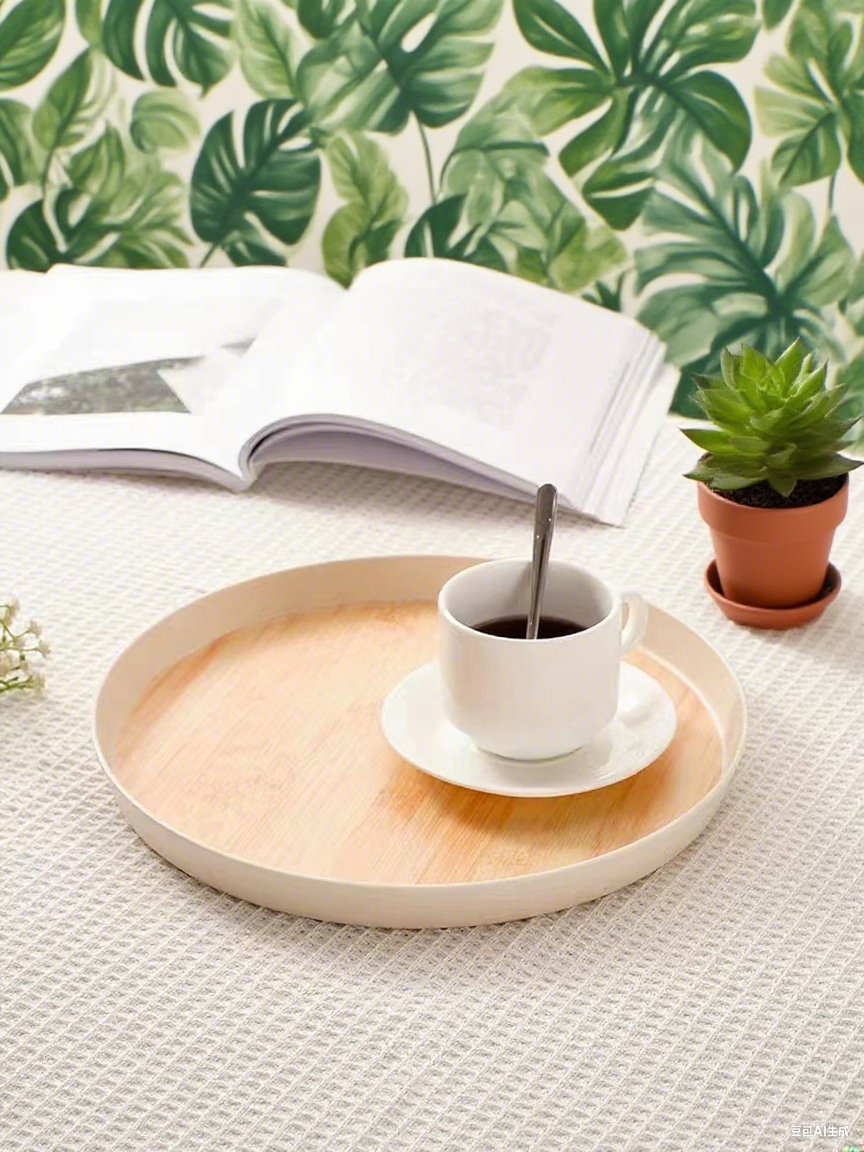 Bandeja de Bambu Estilosa para Sala de Estar, Chá e Jantar