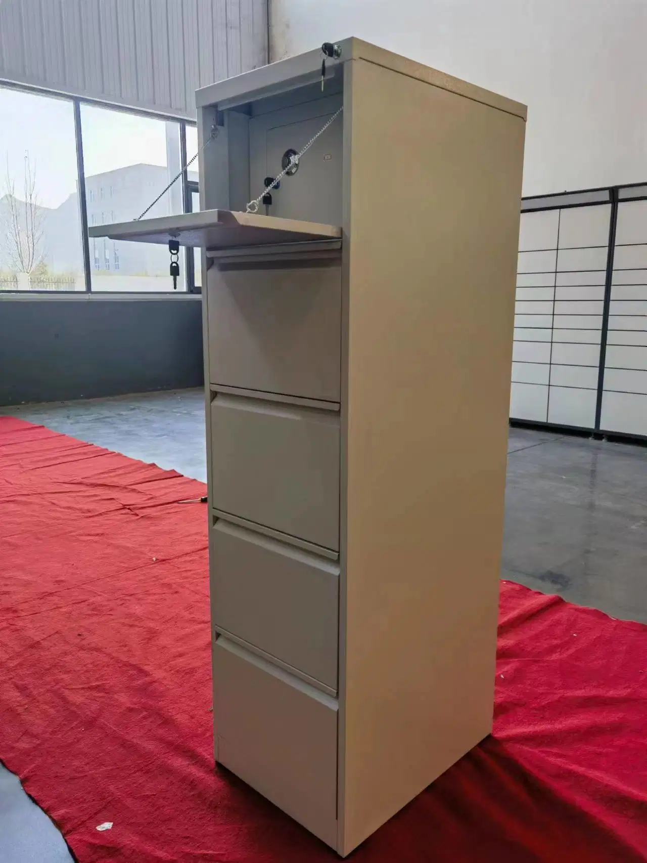 Armário de Arquivo Vertical de Metal para Escritório, Armário de Armazenamento de Aço com 4 Gavetas