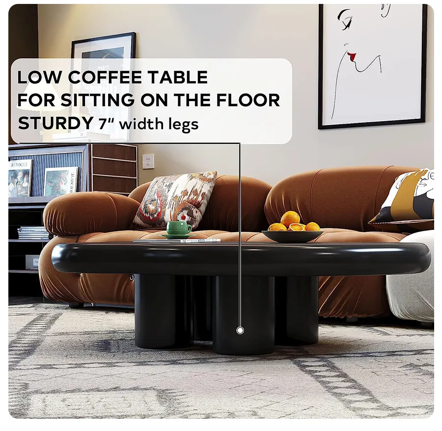 Mesa de Centro de Café Nórdica Pequena Branca Moderna de Madeira MDF para Sala de Estar