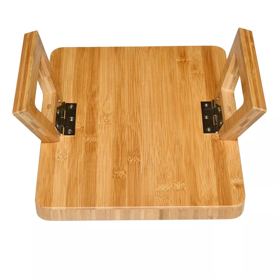 Mesas de Café e Sofá de Bambu Colapsáveis, Organizador de Braço de Sofá, Mesa Lateral de Madeira para Braço de Sofá
