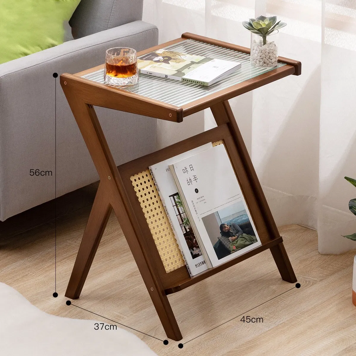 Sofá de Sala de Estar, Mesa Lateral, Mesa de Cabeceira, Armário Lateral Minimalista