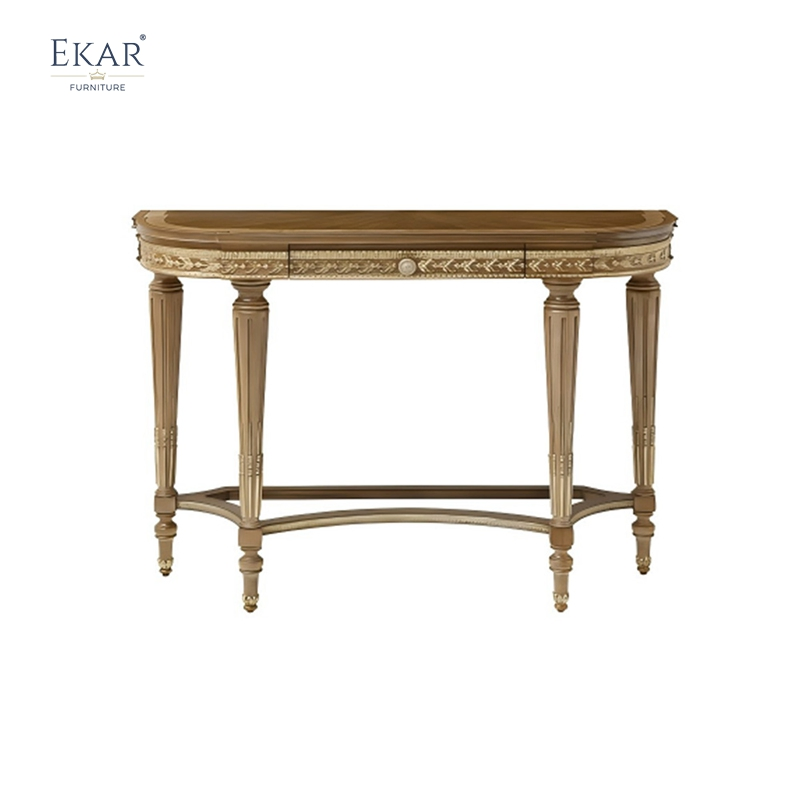 Mesa Console de Madeira Dourada Ekar Furniture Sovereign Heritage - Decoração Clássica de Luxo para Entrada