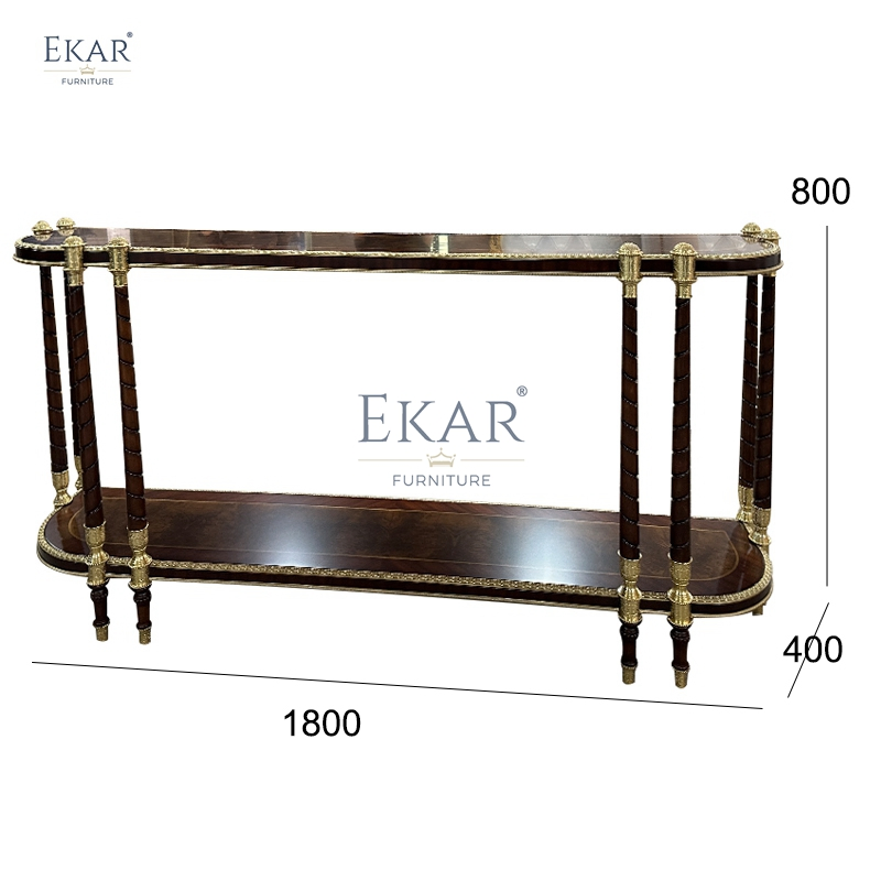 Mesa Console Clássica de Madeira Sólida para Entrada e Armazenamento na Sala de Estar