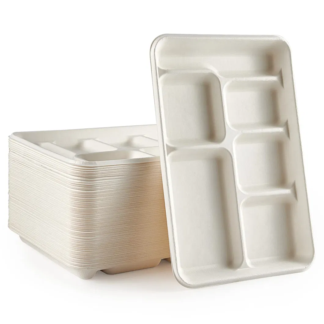 Embalagem de Caixa de Almoço Biodegradável de Utensílios de Açúcar de Cana Descartáveis e Ecológicos a Preço de Fábrica