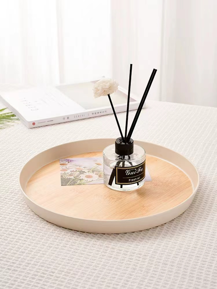 Bandeja de Bambu Estilosa para Sala de Estar, Chá e Jantar