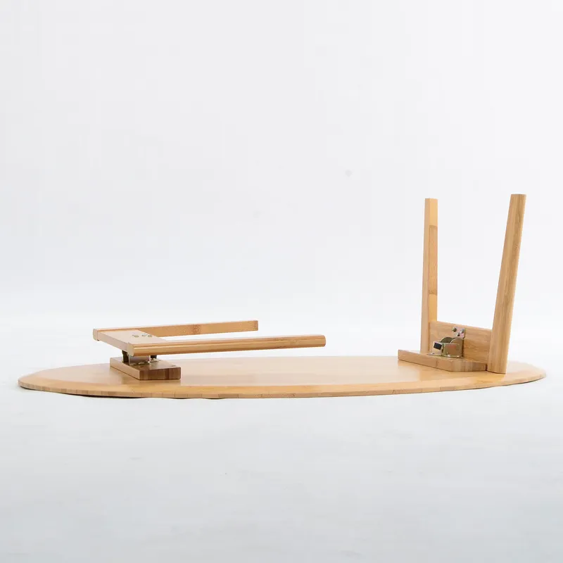 Mesa de Café de Madeira de Bambu para Sala de Estar, Mesa Lateral Pequena